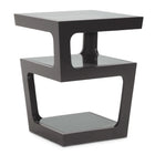 Baxton Studio Clara Black Modern End Table with 3-Tiered Glass Shelves
