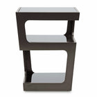 Baxton Studio Clara Black Modern End Table with 3-Tiered Glass Shelves