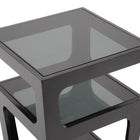 Baxton Studio Clara Black Modern End Table with 3-Tiered Glass Shelves