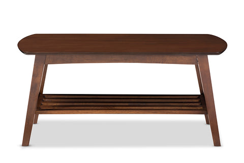 Baxton Studio Sacramento Mid-century Modern Scandinavian Style Dark Walnut Coffee Table