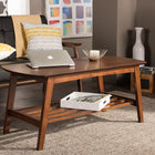 Baxton Studio Sacramento Mid-century Modern Scandinavian Style Dark Walnut Coffee Table