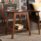 Baxton Studio Sacramento Mid-century Modern Scandinavian Style Dark Walnut End Table