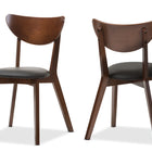 Baxton Studio Sumner Mid-Century Black Faux Leather and Walnut Brown Dining Chair