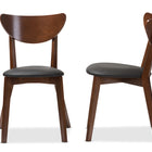Baxton Studio Sumner Mid-Century Black Faux Leather and Walnut Brown Dining Chair