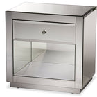 Baxton Studio Rochadh Modern and Contemporary Hollywood Glamour Style 1-drawer and 1-shelf End Table