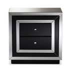 Baxton Studio Cecilia Hollywood Regency Glamour Style Mirrored 2-Drawer Nightstand