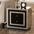 Baxton Studio Cecilia Hollywood Regency Glamour Style Mirrored 2-Drawer Nightstand