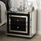 Baxton Studio Cecilia Hollywood Regency Glamour Style Mirrored 2-Drawer Nightstand