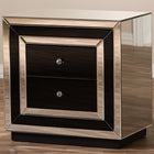 Baxton Studio Cecilia Hollywood Regency Glamour Style Mirrored 2-Drawer Nightstand