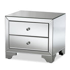 Baxton Studio Farrah Hollywood Regency Glamour Style Mirrored 2-Drawer Nightstand