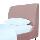 Manhattan Comfort Heather Mid-Century Modern Velvet Upholstered Twin Bed in Blush and Black