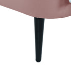 Manhattan Comfort Heather Mid-Century Modern Velvet Upholstered Twin Bed in Blush and Black