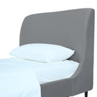 Manhattan Comfort Heather Mid-Century Modern Velvet Upholstered Twin Bed in Gray and Black