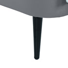 Manhattan Comfort Heather Mid-Century Modern Velvet Upholstered Twin Bed in Gray and Black
