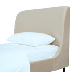 Manhattan Comfort Heather Mid-Century Modern Velvet Upholstered Twin Bed in Taupe and Black