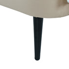 Manhattan Comfort Heather Mid-Century Modern Velvet Upholstered Twin Bed in Taupe and Black
