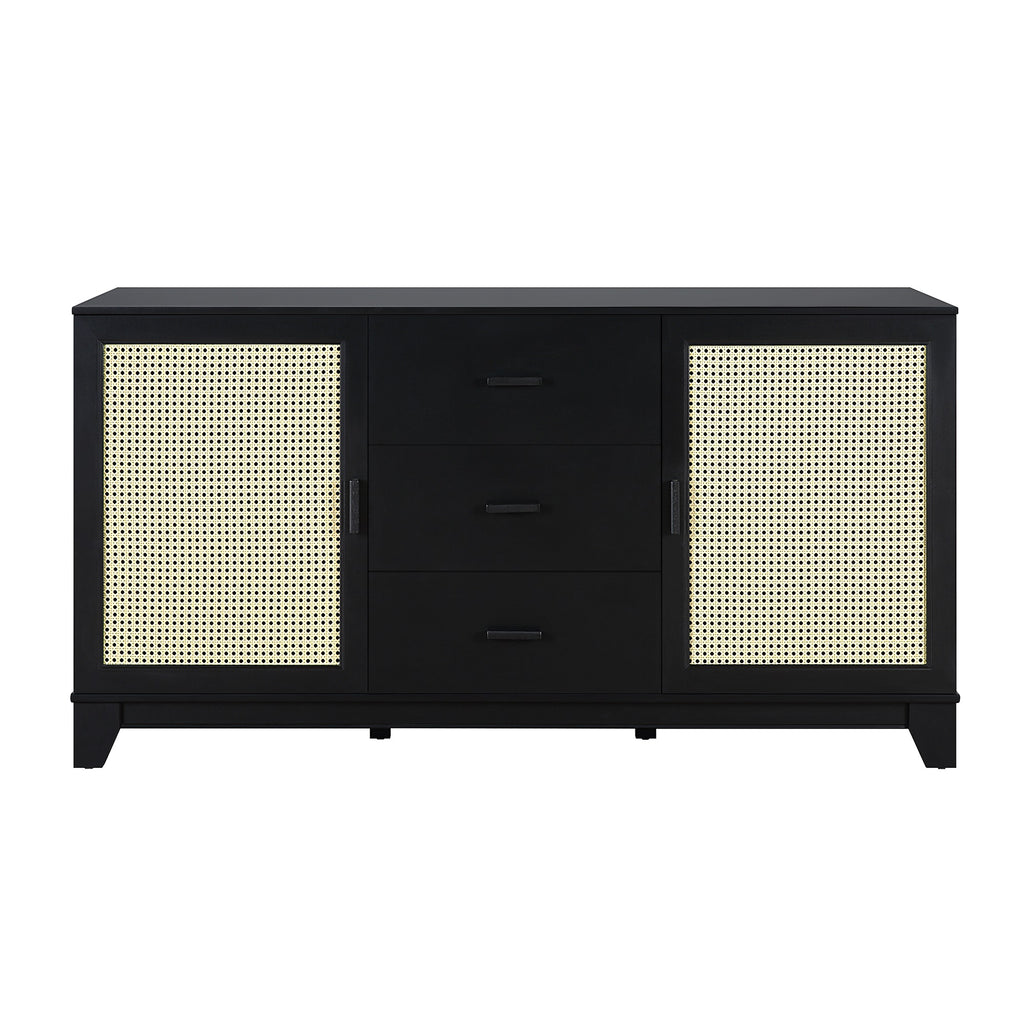 Manhattan Comfort Sheridan Mid-Century Modern 59" Sideboard in Black