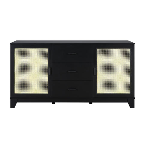 Manhattan Comfort Sheridan Mid-Century Modern 59" Sideboard in Black