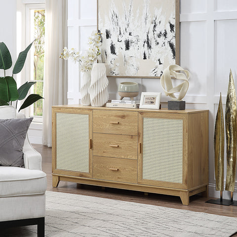 Manhattan Comfort Sheridan Mid-Century Modern 59" Sideboard in Natural