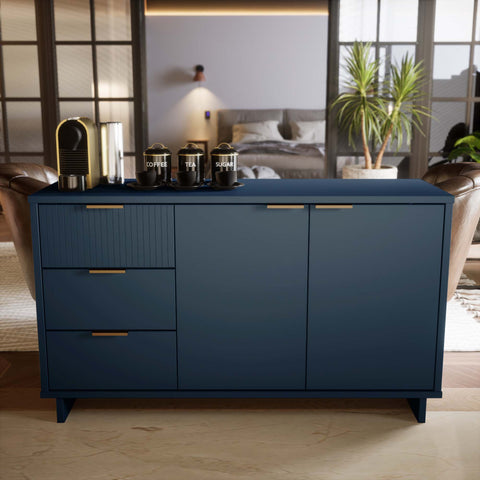 Manhattan Comfort Granville Modern 55" Sideboard in Midnight Blue