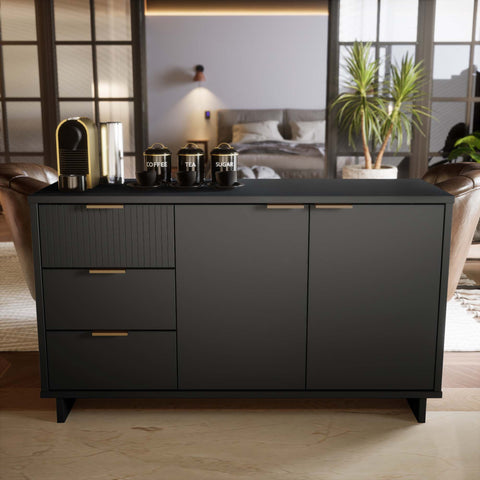 Manhattan Comfort Granville Modern 55" Sideboard in Charcoal Gray