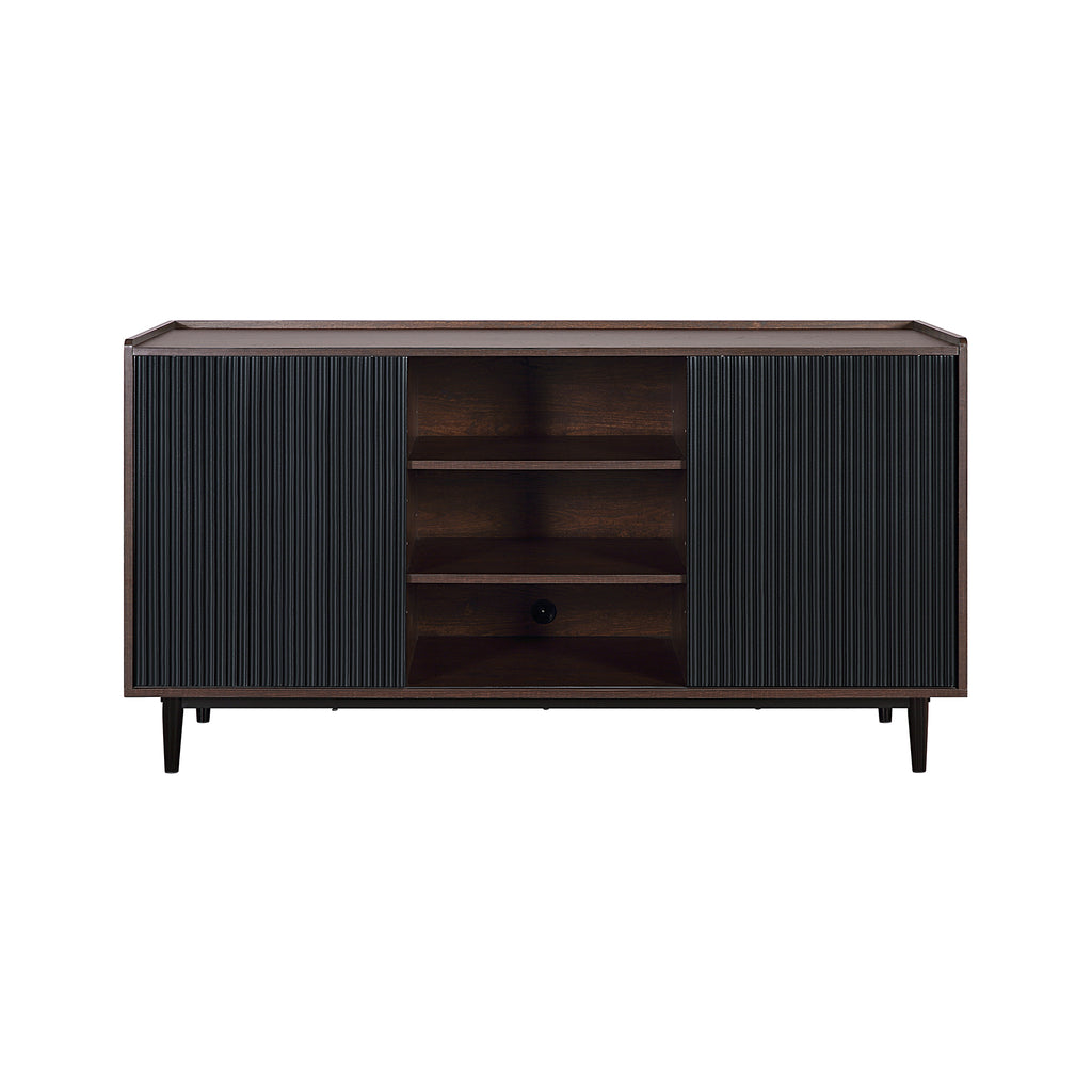 Manhattan Comfort Duane Mid-Century Modern 59" Fluted Sideboard in Black