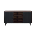 Manhattan Comfort Duane Mid-Century Modern 59" Fluted Sideboard in Black