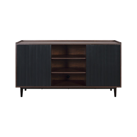 Manhattan Comfort Duane Mid-Century Modern 59" Fluted Sideboard in Black