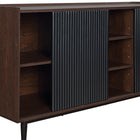 Manhattan Comfort Duane Mid-Century Modern 59" Fluted Sideboard in Black