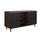 Manhattan Comfort Duane Mid-Century Modern 59" Fluted Sideboard in Black