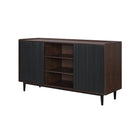 Manhattan Comfort Duane Mid-Century Modern 59" Fluted Sideboard in Black