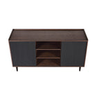 Manhattan Comfort Duane Mid-Century Modern 59" Fluted Sideboard in Black