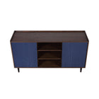Manhattan Comfort Duane Mid-Century Modern 59" Fluted Sideboard in Navy Blue