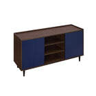 Manhattan Comfort Duane Mid-Century Modern 59" Fluted Sideboard in Navy Blue