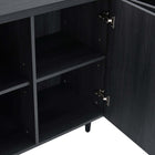 Manhattan Comfort Jodie Mid-Century Modern 65" Fluted Sideboard in Charcoal Gray