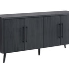 Manhattan Comfort Jodie Mid-Century Modern 65" Fluted Sideboard in Charcoal Gray