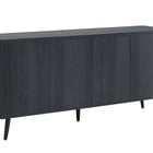Manhattan Comfort Jodie Mid-Century Modern 65" Fluted Sideboard in Charcoal Gray