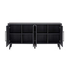 Manhattan Comfort Jodie Mid-Century Modern 65" Fluted Sideboard in Charcoal Gray