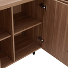 Manhattan Comfort Jodie Mid-Century Modern 65" Fluted Sideboard in Maple