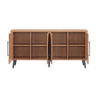 Manhattan Comfort Jodie Mid-Century Modern 65" Fluted Sideboard in Maple