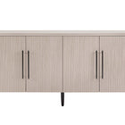 Manhattan Comfort Jodie Mid-Century Modern 65" Fluted Sideboard in Whitewashed Oak