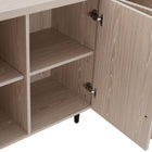 Manhattan Comfort Jodie Mid-Century Modern 65" Fluted Sideboard in Whitewashed Oak
