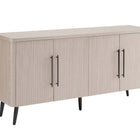 Manhattan Comfort Jodie Mid-Century Modern 65" Fluted Sideboard in Whitewashed Oak