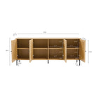 Manhattan Comfort Magnolia Modern 71" Sideboard in Light Oak