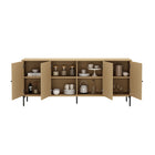 Manhattan Comfort Magnolia Modern 71" Sideboard in Light Oak