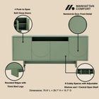 Manhattan Comfort Ella Modern 71" Sideboard in Sage Green