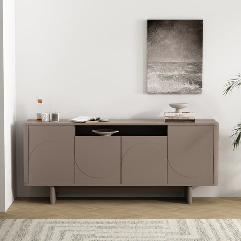 Manhattan Comfort Ella Modern 71" Sideboard in Mocha