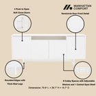 Manhattan Comfort Ella Modern 71" Sideboard in White