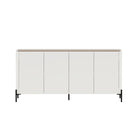 Manhattan Comfort Abbey Modern 67" Sideboard in Maple and Off White