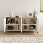 Manhattan Comfort Abbey Modern 67" Sideboard in Maple and Off White